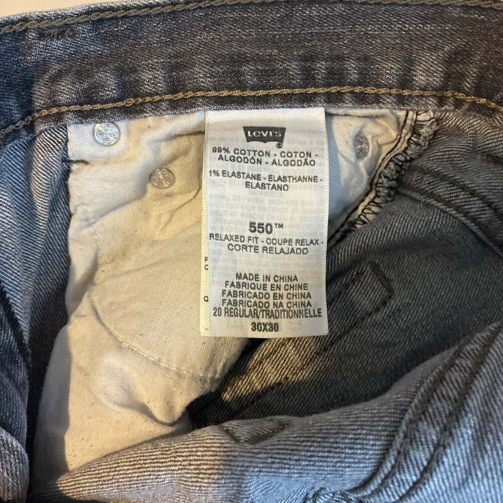 Levi's 550 Relaxed Fit Straight Blue Denim Jeans Size 30x30